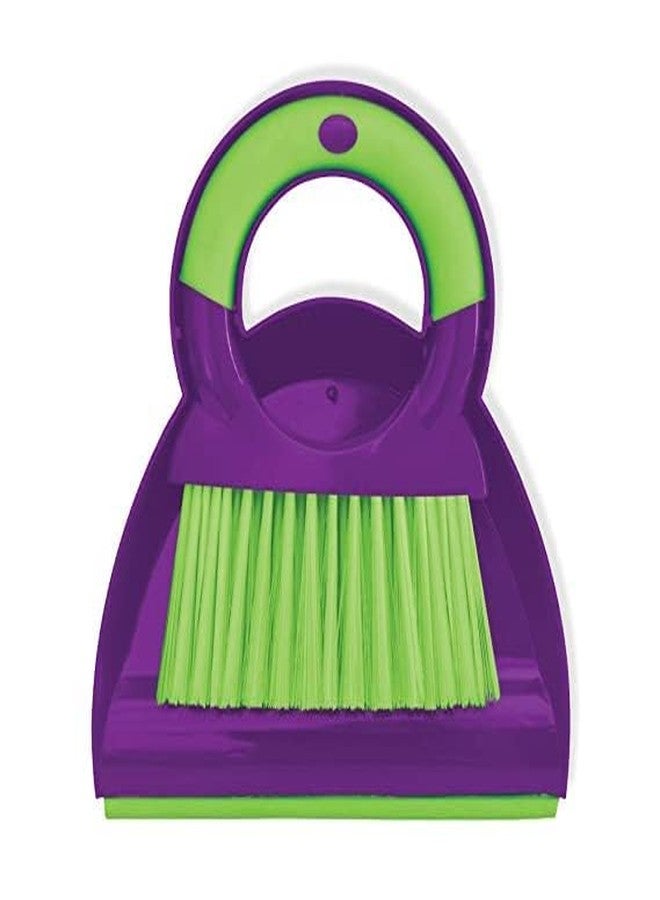 Hebezon Mini Hand Broom and Dustpan Set Small Dust Pan, Unbreakable, Plastic Desktop Cleaning Set Desktop Cleaning Set Multipurpose Cleanr, Multi Color - Image 1